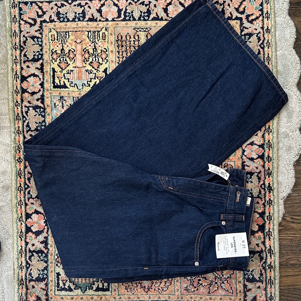 Madewell Dark Blue Superwide-Leg Jeans